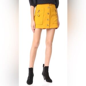 Veronica Beard • Yellow Monroe A-Line Button-Front Mini Skirt • Size 4